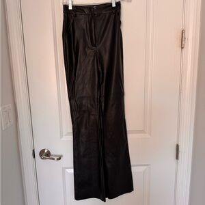 Meshki Black Faux Leather Pants
